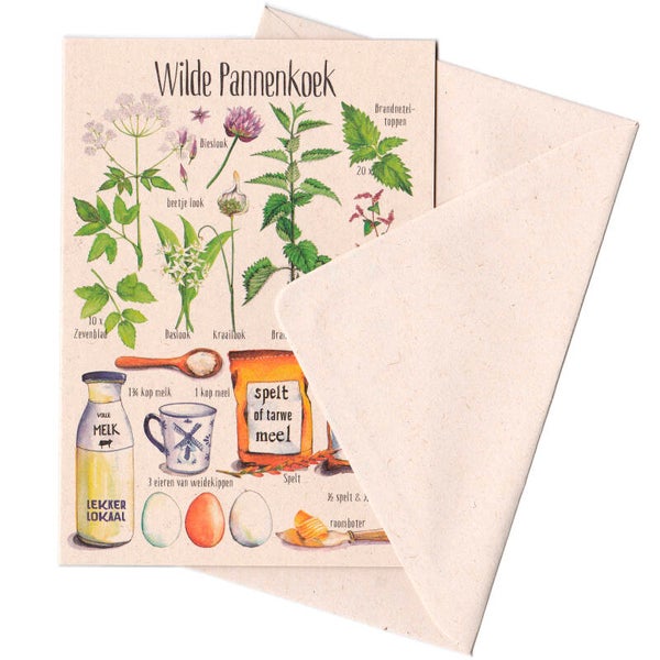 Wenskaart "Wilde Pannenkoek"