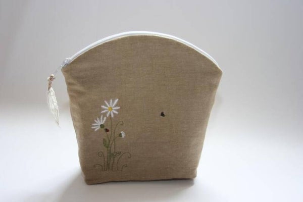 Wildlederimitat Schminktasche – Baumwolle - 2 Größen