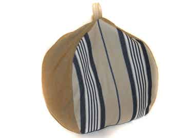 SALE Lesekissen Streifen dunkelblau-beige / beige Klein