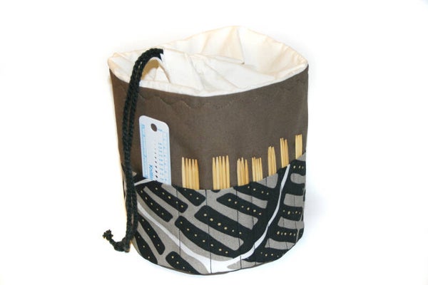 Handarbeitskorb Strickbeutel Farn Baumwolle