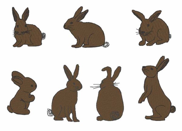 Stickmotive Hase gefüllt