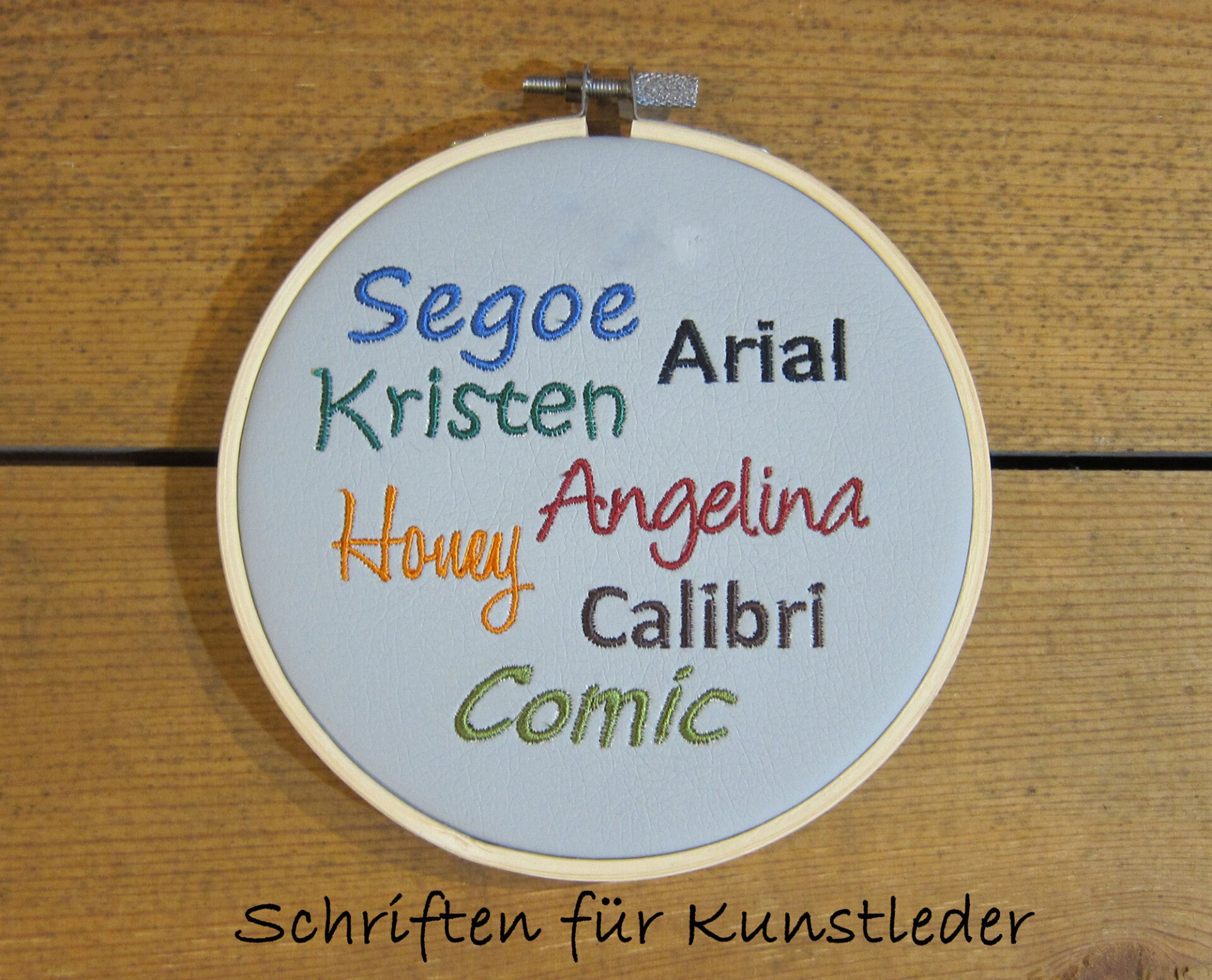 Namenstickerei Kunstleder