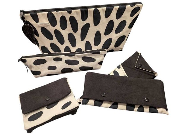 Handarbeit -Taschen Set Punkte schwarz