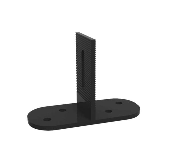 Maple Leaf Black T-Foot With Butyl Seal - SUS304 Material | Peel-And-Place Installation |Sealant & Predrilling NOT Required