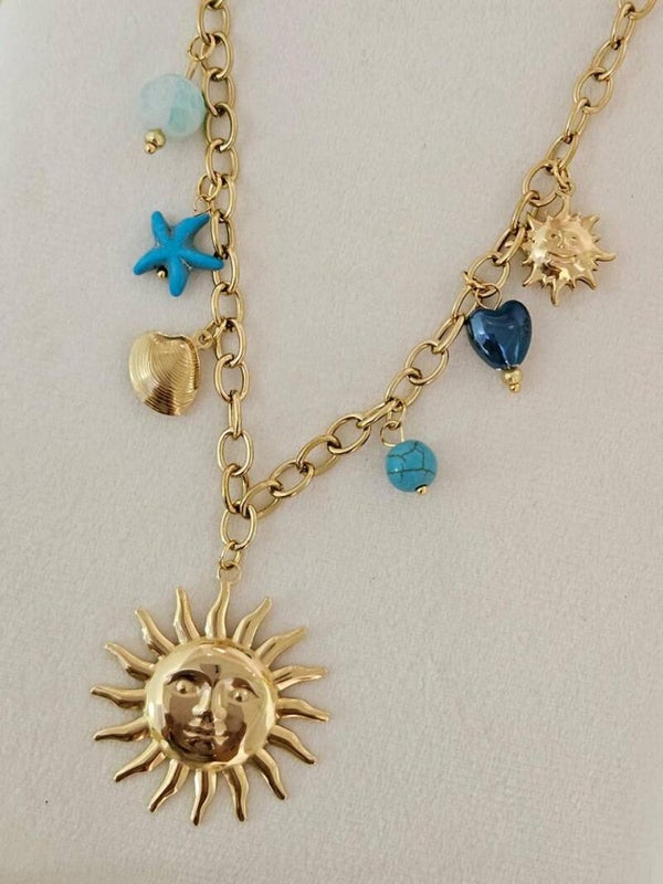 Collar sol turqueza