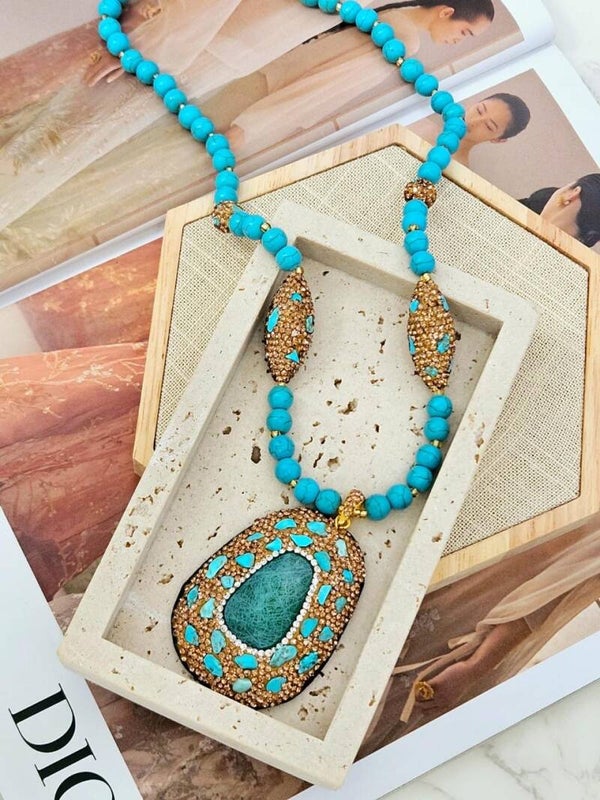 Collar cuarzo turquesa