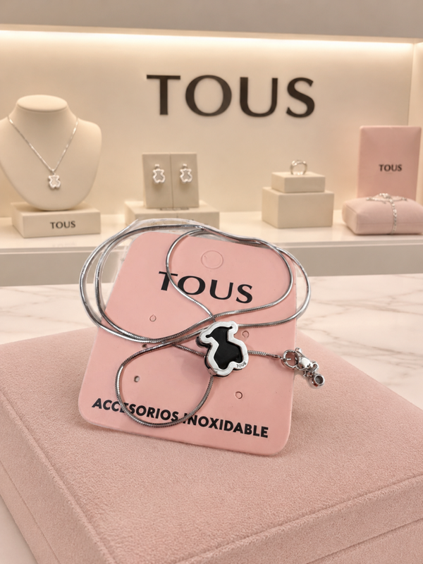 Collar Tous ónix plata