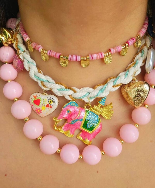 Collar elefante rosa