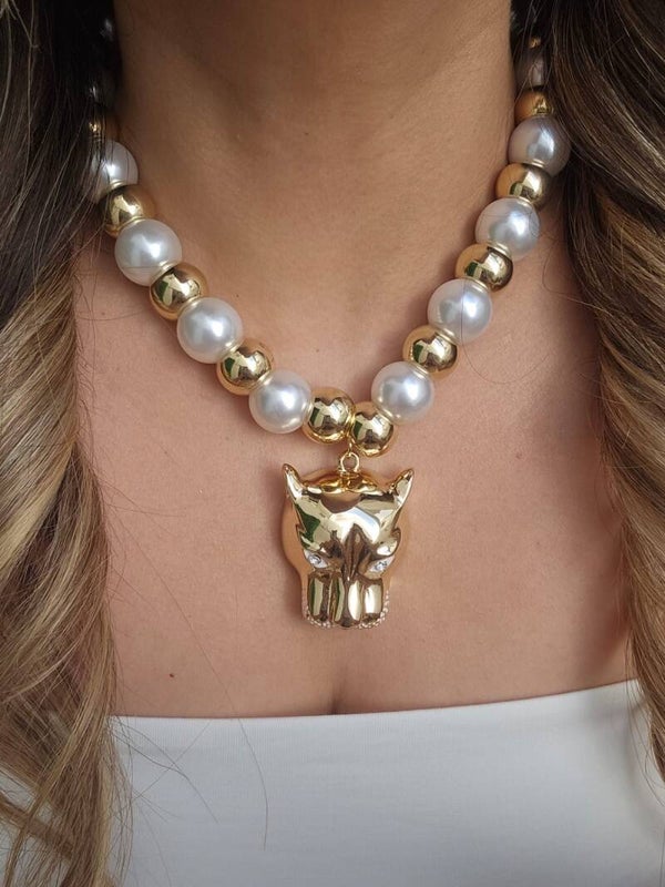 Collar puma perlas