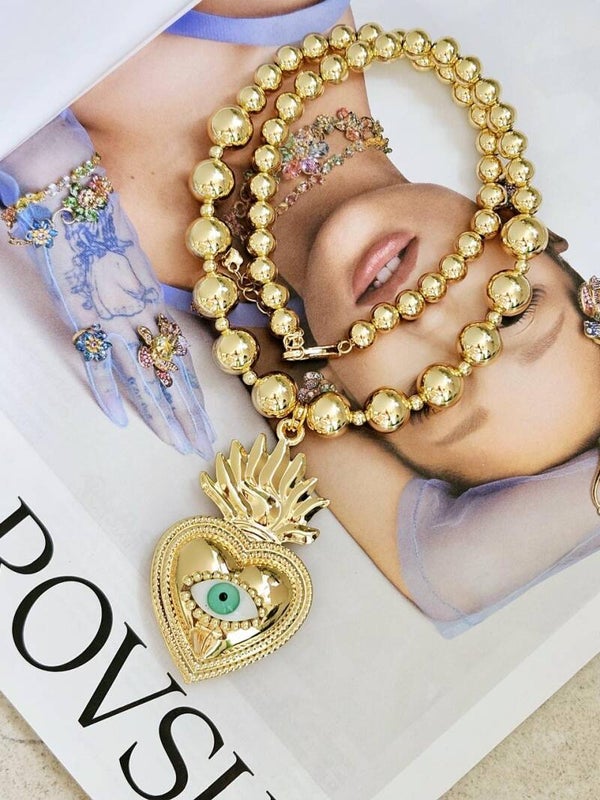 Collar bolas ojo