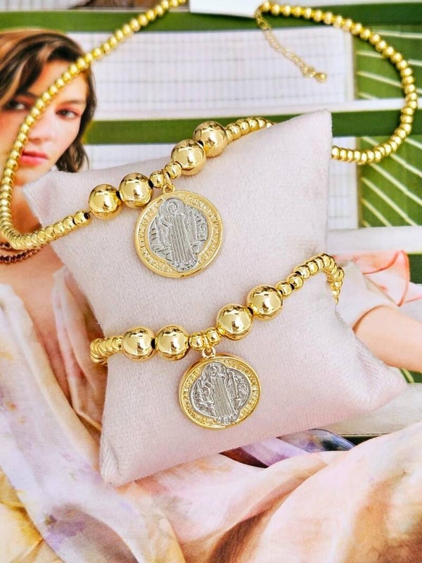 Pulsera san Benito bolitas