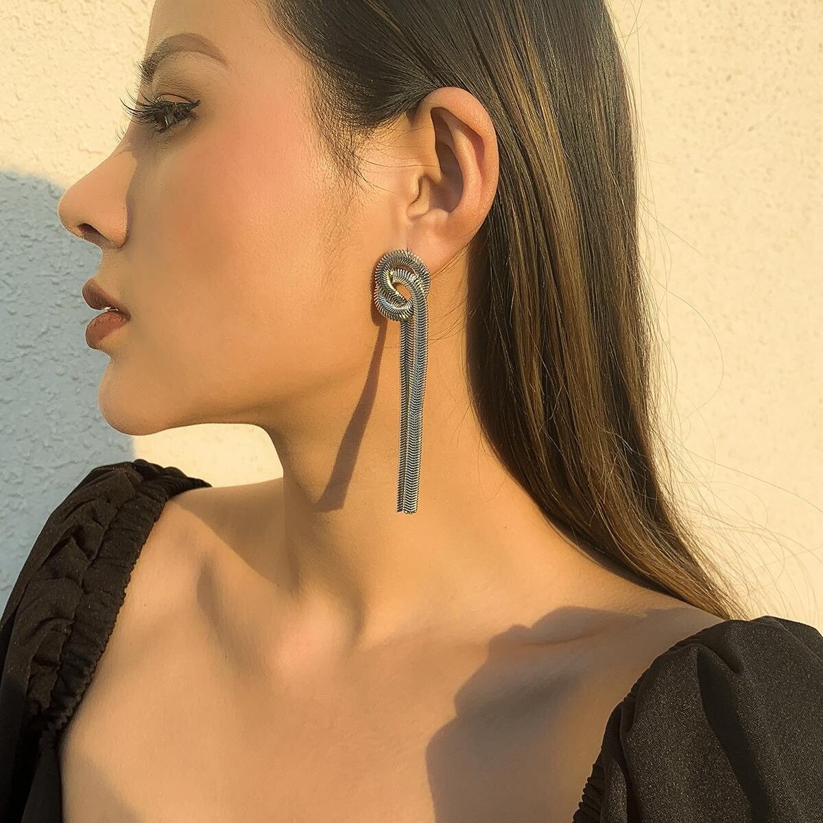 Arete planchado víbora Plata