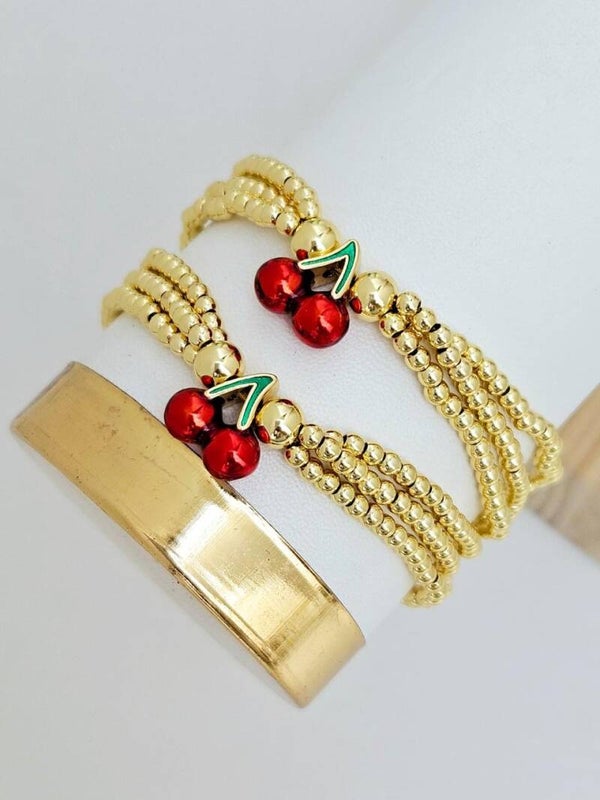 Pulsera cereza doble