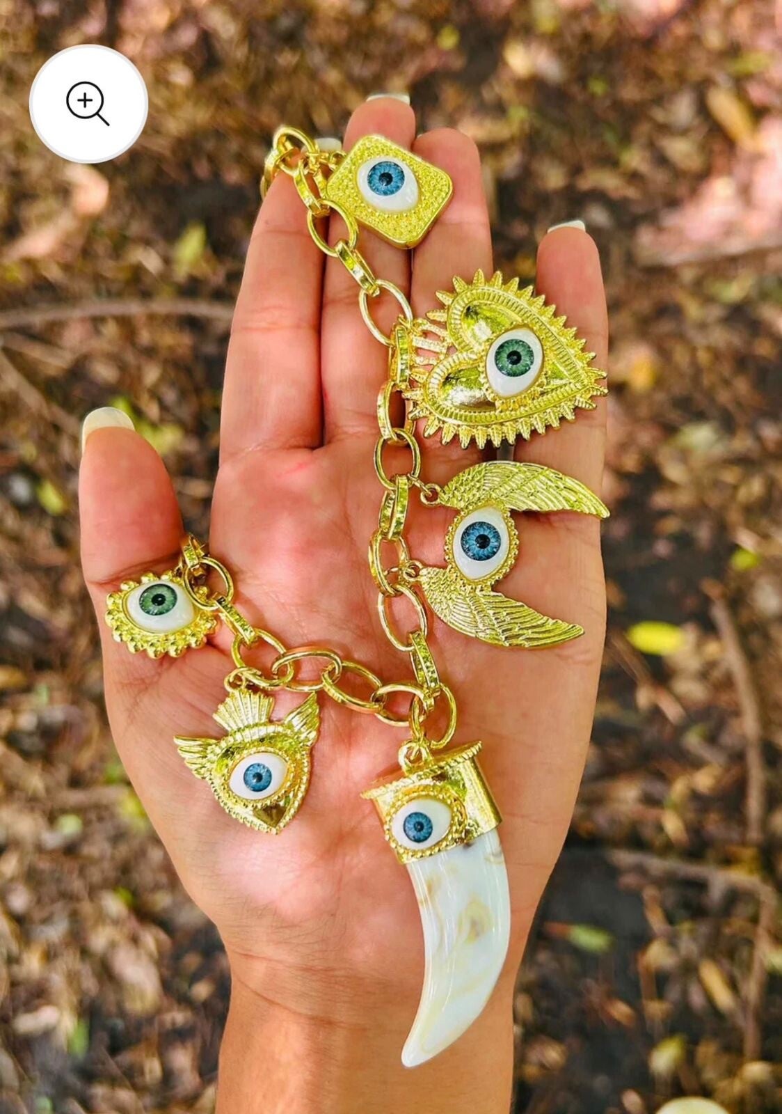 Collar ojo turco y colmillo