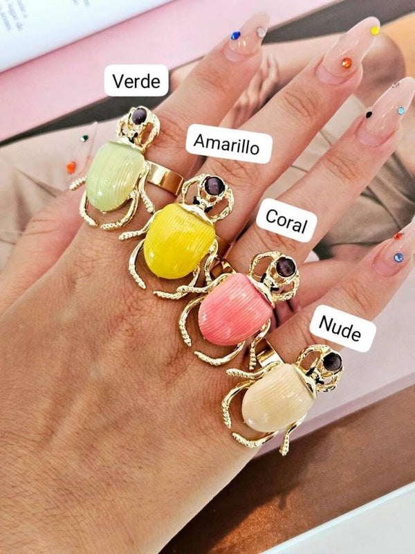 Anillo escarabajo (elige el color)