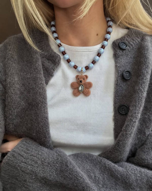 Collar oso gamuza