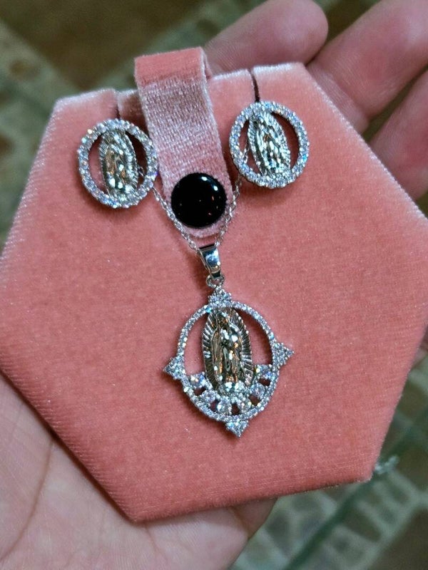 Set virgen María plateado