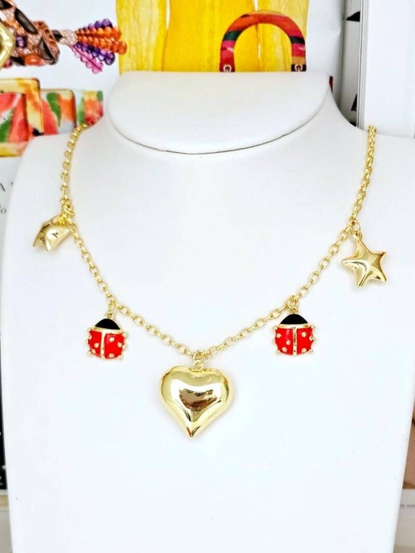 Collar mariquita corazon
