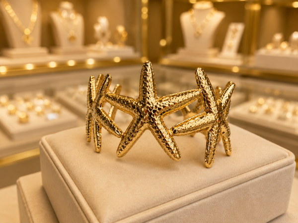 Brazalete estrella de mar dorado