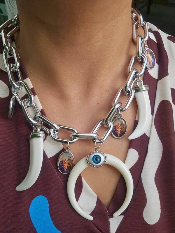 Collar maxi luna Plata