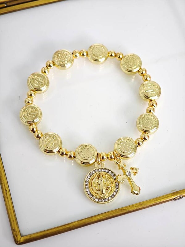 Pulsera san Benito cruz