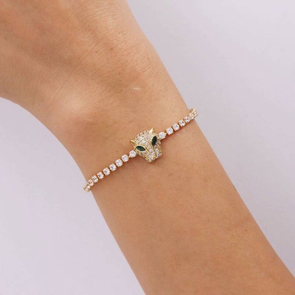 Pulsera leopardo brillo