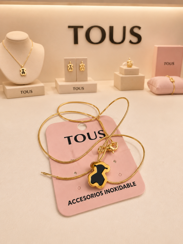 Collar acero Tous ónix