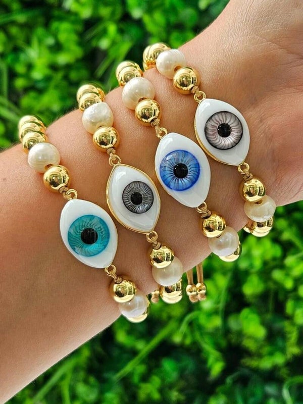 Pulsera ajustable ojo real
