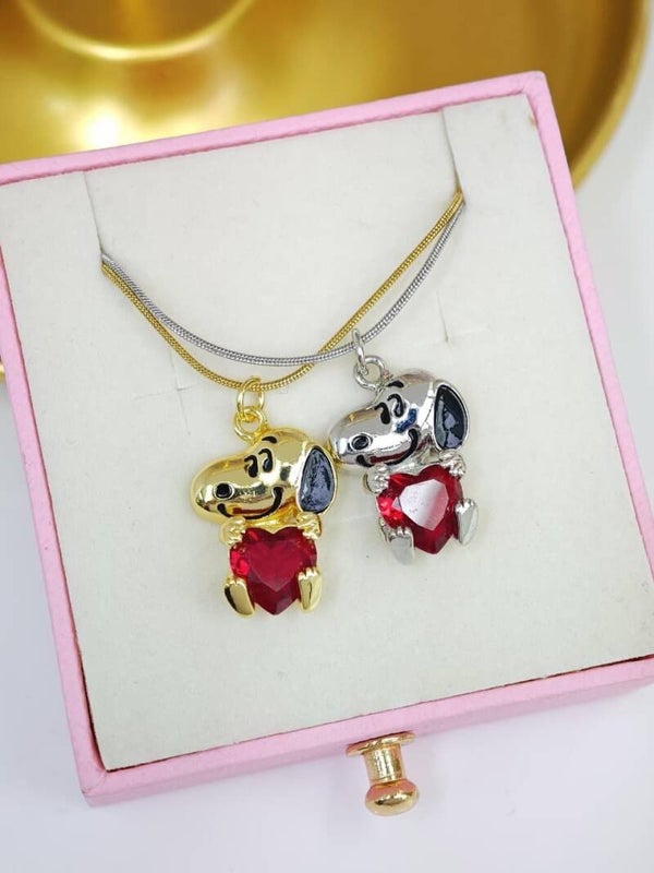 Collar snoopy (eligue el color plata y dorado )