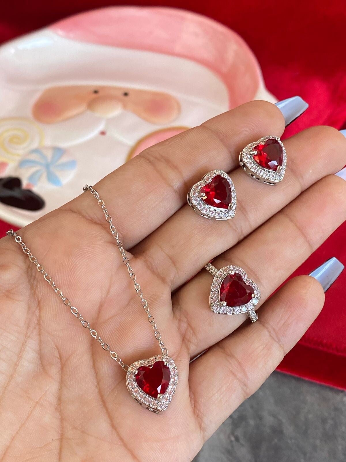 Set Reyna rojo Plata