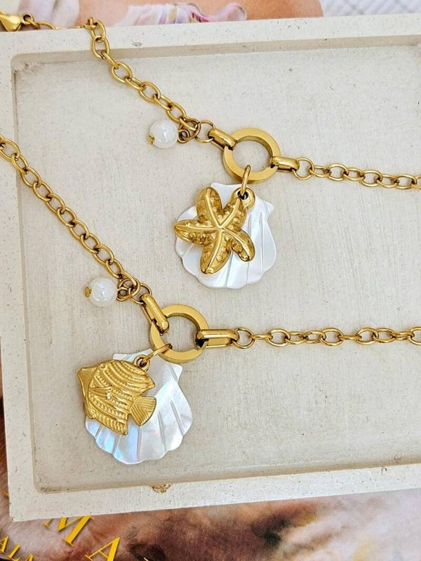Pulsera estrella y concha