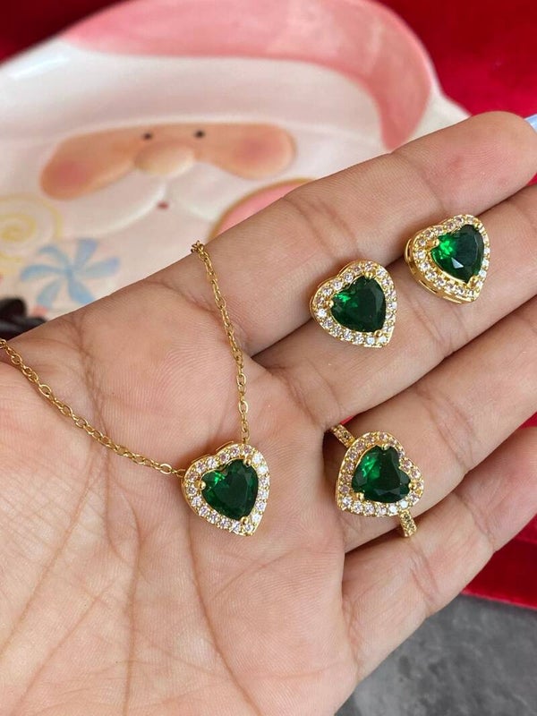 Set Reyna dorado verde
