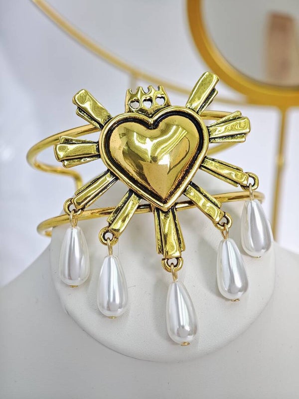 Brazalete perlas dorado
