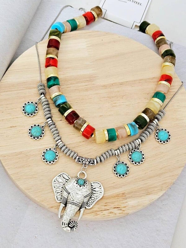 Collar piedras de colores