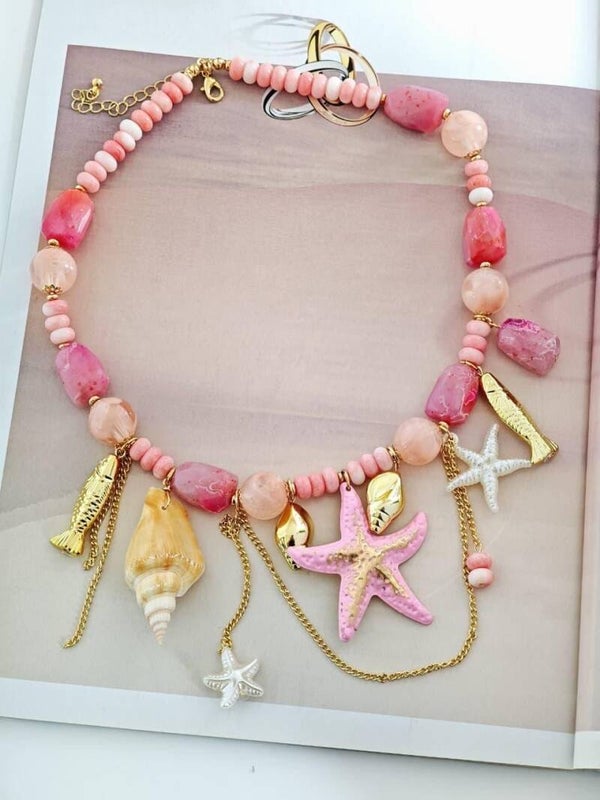 Collar estrella rosa