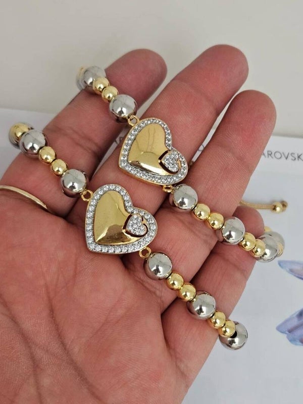 Pulsera bicolor corazon