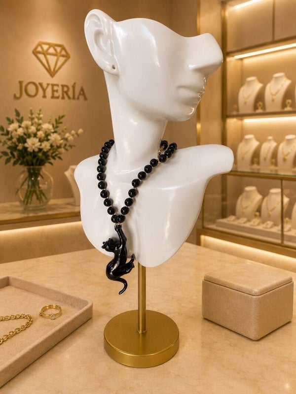 Collar perlas negras