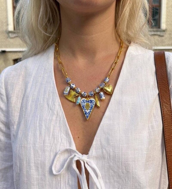 Collar corazón talavera