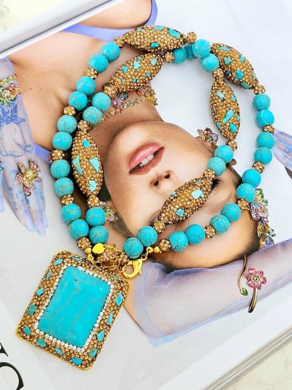 Collar turquesa oliva cuarzo