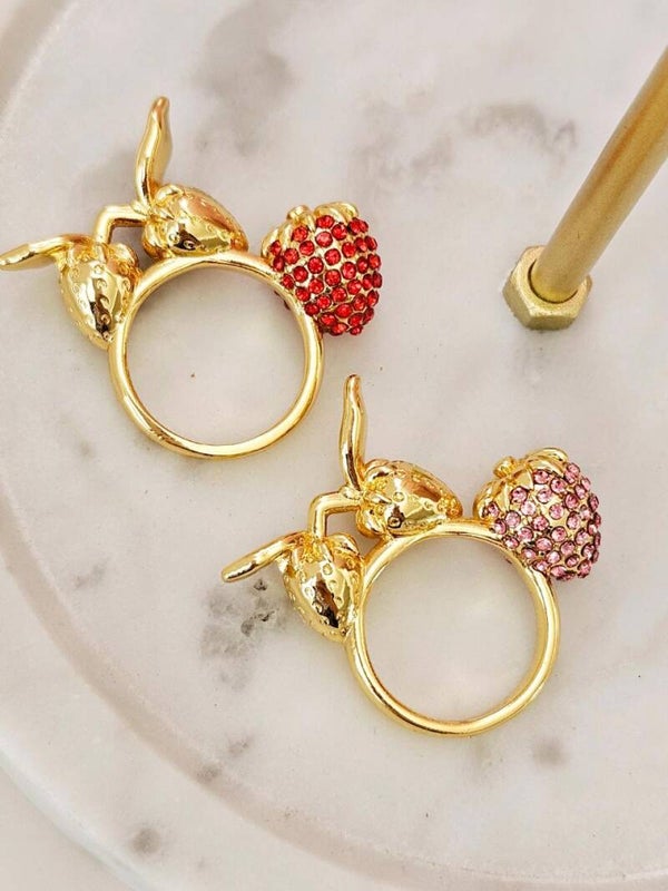 Anillo fresa rojo o rosa