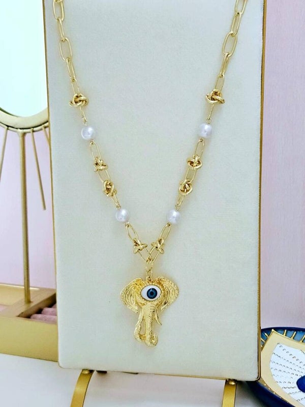 Collar elefante ojo real