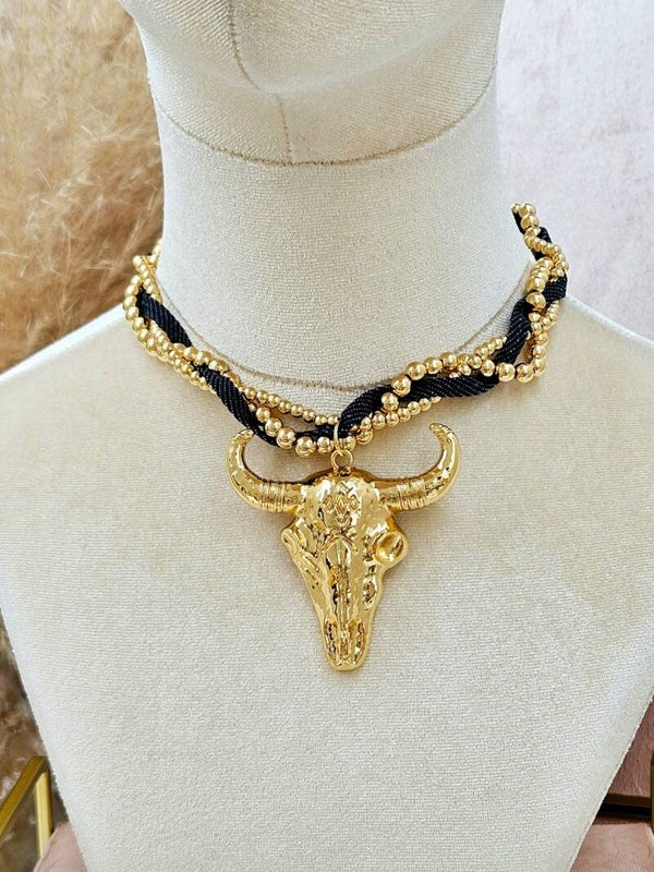 Collar maxi caballo mezclilla