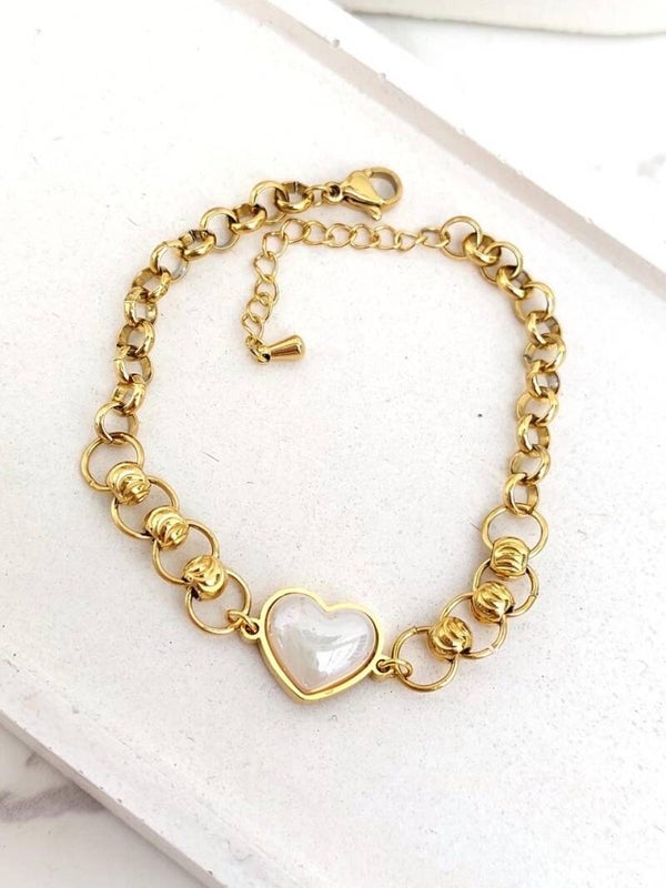 Pulsera corazón Perla