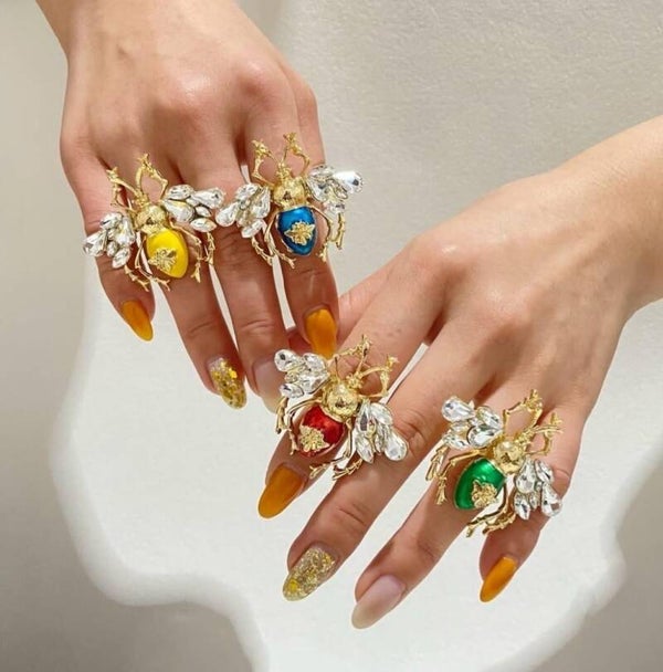 Anillo cristal abeja Reyna (elige el color)
