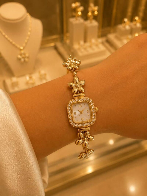 Pulsera reloj flor