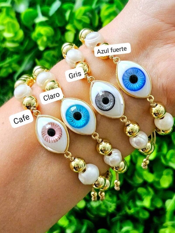 Pulsera ojo real y madre Perla