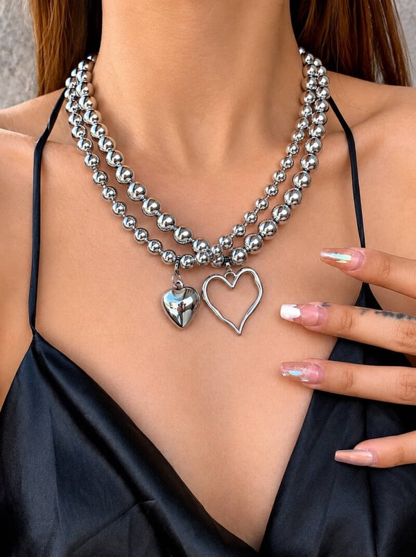 Collar doble balín plata
