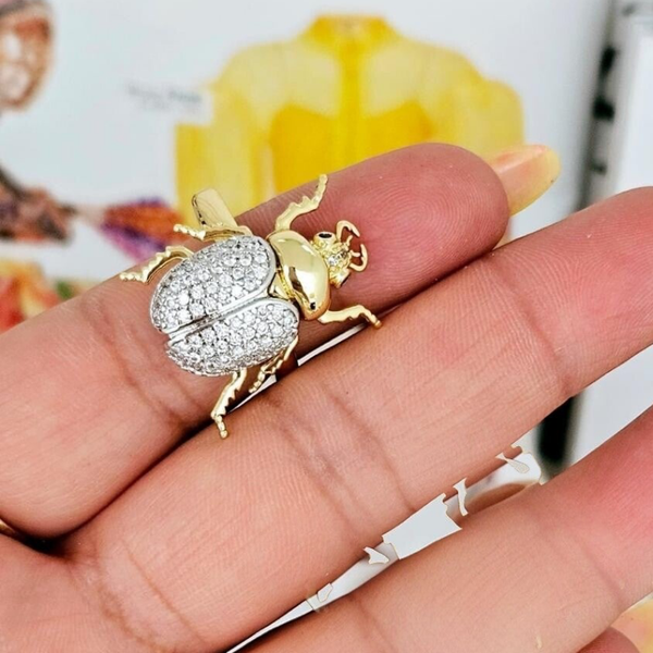 Anillo escarabajo bitono
