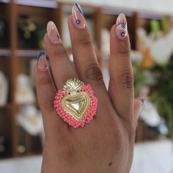 ANILLO ARTESANAL ROSA