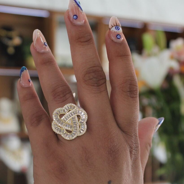 ANILLO FLOR MAXI BRILLATI